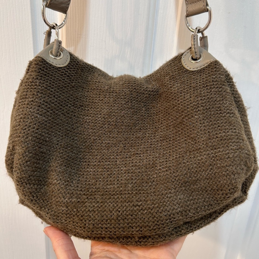J. Jill Wool Infused Hobo Bag Adjustable Leather Strap Magnetic Snap Close - Picture 5 of 11